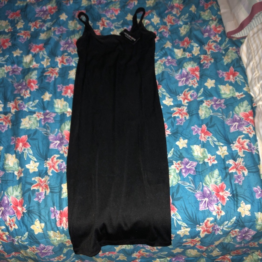 Black midi dress